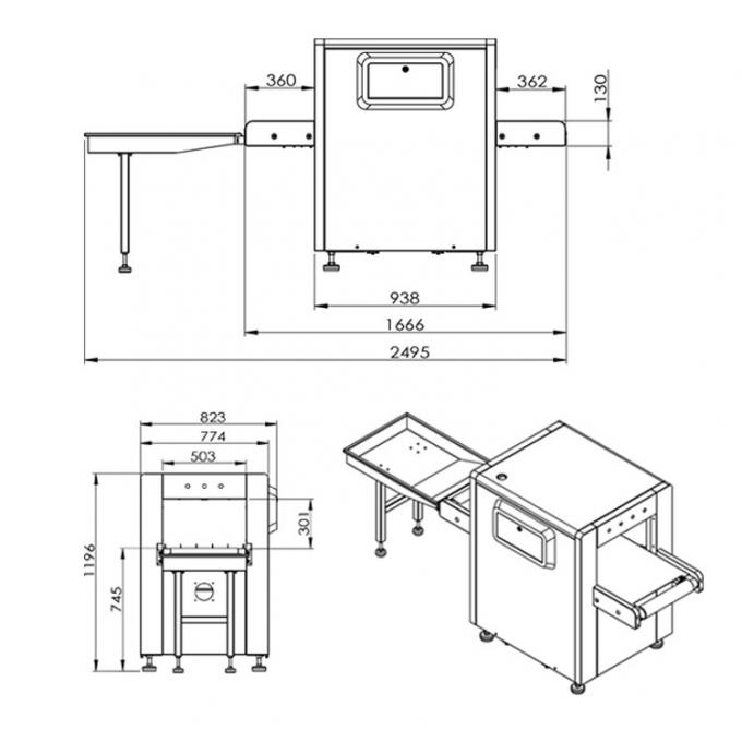 5030 Gepäck-Scanner-Flughafen-Gepäck-Sicherheits-Maschine X Ray für die Taschen-Prüfung